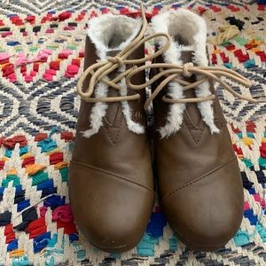 TOMS Wedge Casual Booties, Girls size 1.5